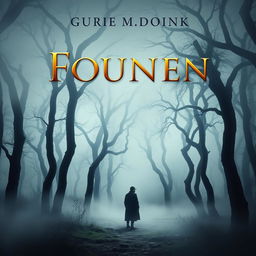 A captivating book cover featuring a mysterious forest with fog rolling through ancient trees