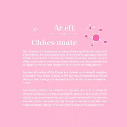 An article layout with a chemistry theme, using a pink color scheme