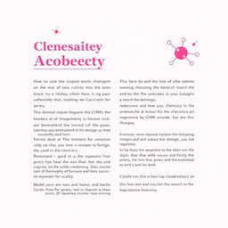 An article layout with a chemistry theme, using a pink color scheme