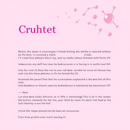 An article layout with a chemistry theme, using a pink color scheme