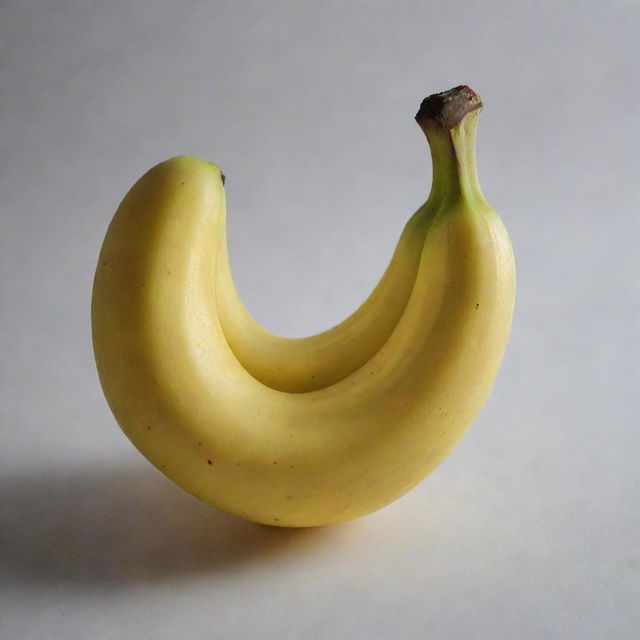 A ripe, yellow banana glowing in soft light.