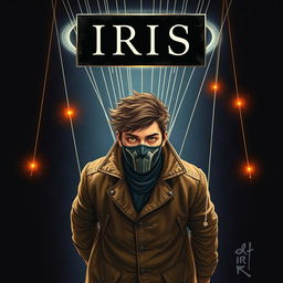 Create a fantasy/dystopian book cover featuring an 18-year-old superhero named Prometheus/Tim Saylor