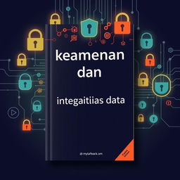 Create a book cover with the text 'keamanan dan integritas data'