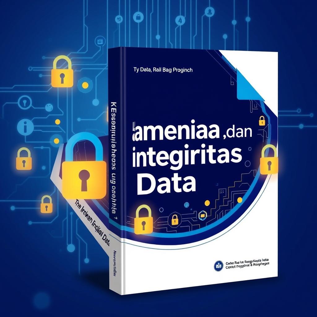 Create a full book cover with the title 'Keamanan dan Integritas Data'