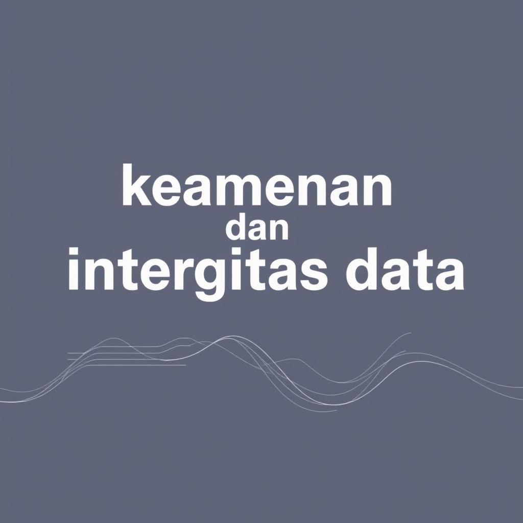 Create a full book cover with the exact title 'keamanan dan integritas data'