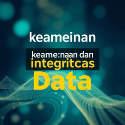 Create a full book cover with the exact title 'keamanan dan integritas data'