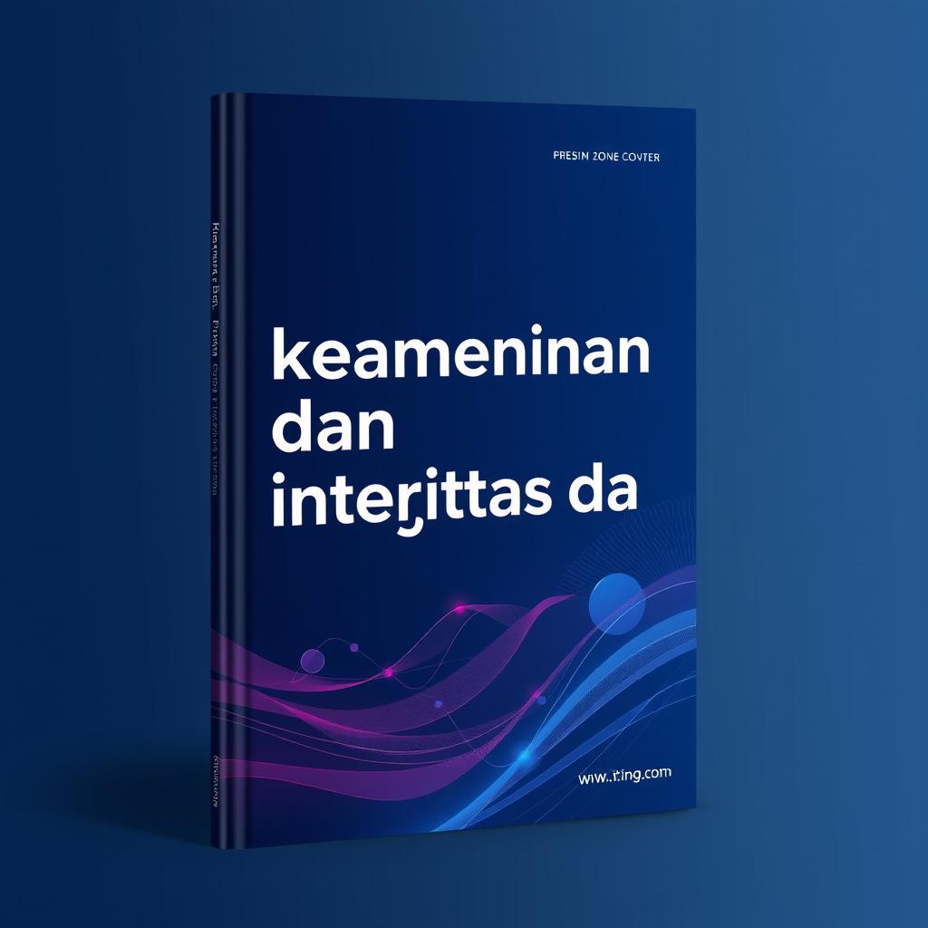 Create a full book cover with the exact title 'keamanan dan integritas data'