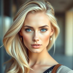 A stunning portrait of a beautiful blonde woman