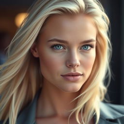 A stunning portrait of a beautiful blonde woman