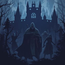 A dark, foreboding forest or castle setting, hinting at the oppressive and shadowy nature of the Veridian Empire