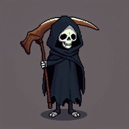 A pixel art character of a grim reaper in the style of Stardew Valley