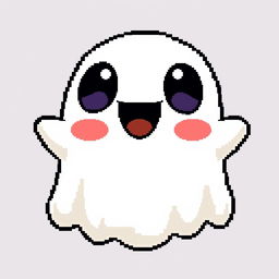 A character of a friendly ghost in the style of Stardew Valley