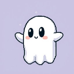 A character of a friendly night ghost in the style of Stardew Valley