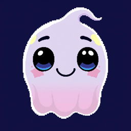 A character of a friendly night ghost in the style of Stardew Valley