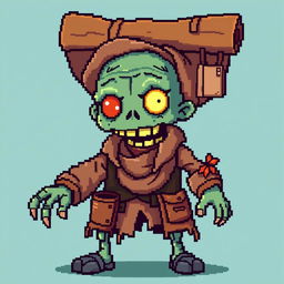 A pixel art character of a zombie merchant in the style of Stardew Valley