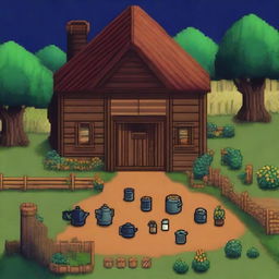 Create a dark-themed inventory in the style of Stardew Valley