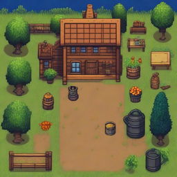 Create a dark-themed inventory in the style of Stardew Valley