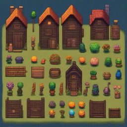 Create a texture of a dark-themed inventory in the style of Stardew Valley