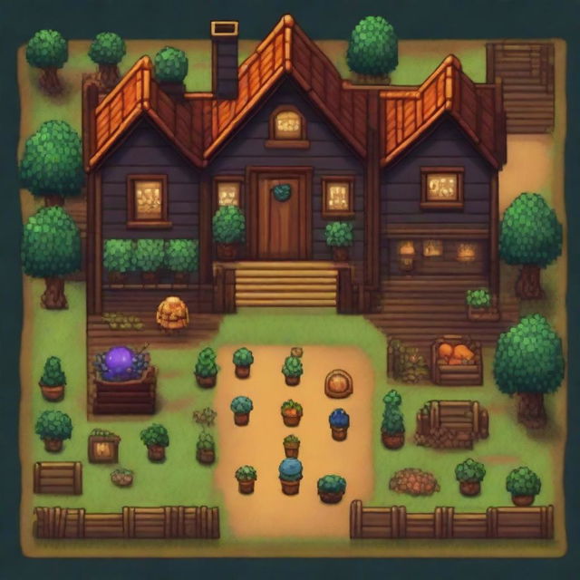 Design an interface for a dark-themed inventory in the style of Stardew Valley