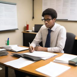 A student preparing for their thesis defense