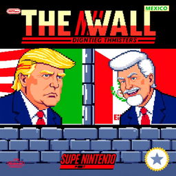 Create cover art for a SNES game titled 'The Wall'