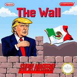 Create cover art for a SNES game titled 'The Wall'