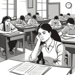 A student questioning themselves during a test