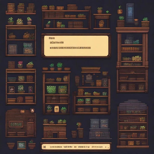 Create a dark-themed inventory interface in the style of Stardew Valley