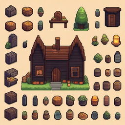 Design a dark-themed inventory interface inspired by Stardew Valley