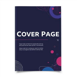 Create a visually appealing and professional cover page