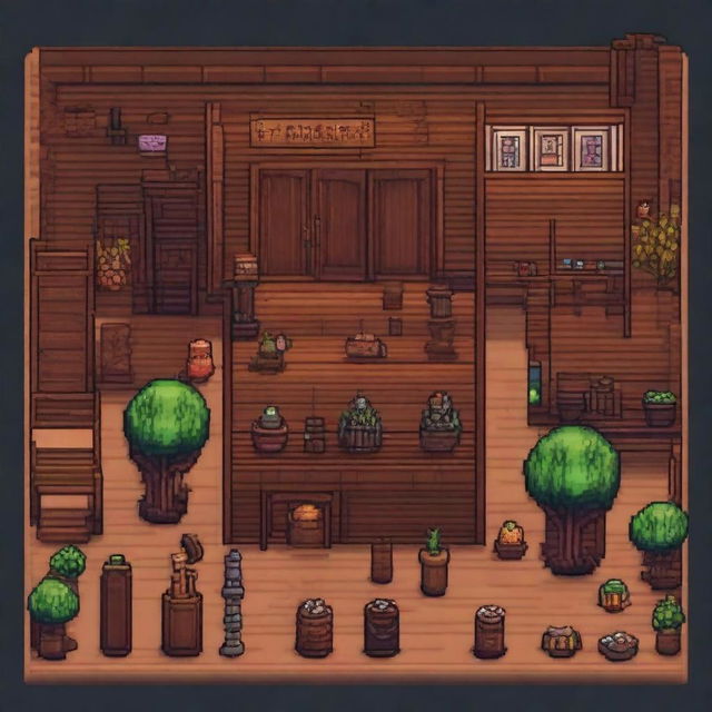 Create a dark-themed inventory interface in the style of Stardew Valley