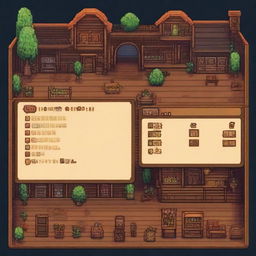 Create a dark-themed inventory interface in the style of Stardew Valley