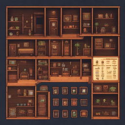 Create a dark-themed inventory interface in the style of Stardew Valley