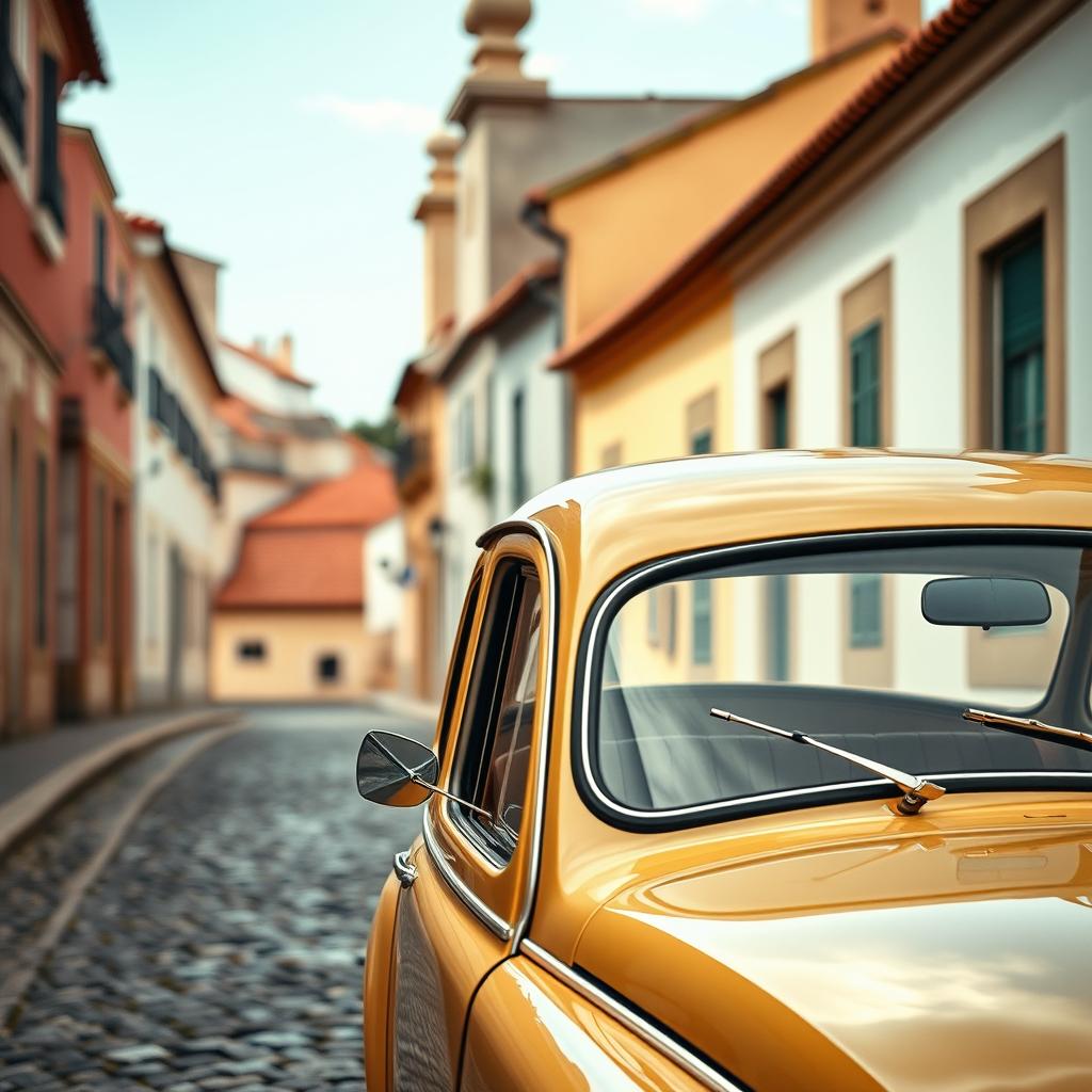 A classic Portuguese car, captured in a picturesque setting