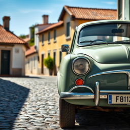 A classic Portuguese car, captured in a picturesque setting