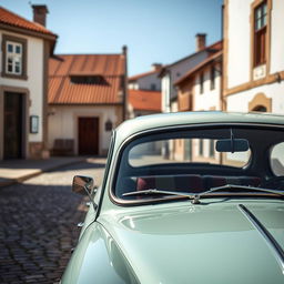 A classic Portuguese car, captured in a picturesque setting