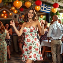 A next-door woman, not very beautiful but with sexy eyes, aged 39, 160cm tall, with brown hair up to the level of her jaw, and green eyes