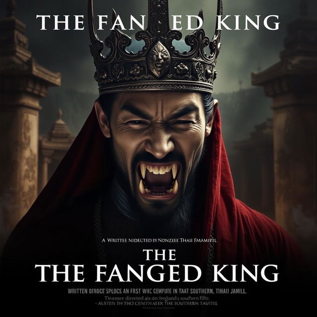 A movie poster for 'The Fanged King', written and directed by Nonzee Nimbutr and Anwardi Jamil