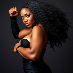 A powerful and confident Black woman exuding sensuality and strength