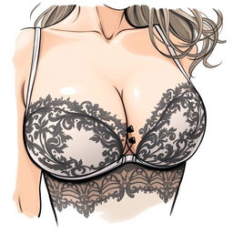 A detailed illustration of a person wearing sexy lingerie