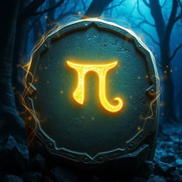 An enchanted rune symbol glowing with a magical aura