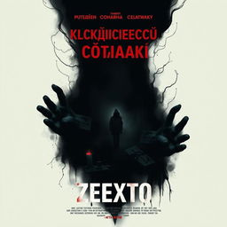 A movie poster for a film titled 'Слипшиеся собаки' designed in the style of the real movie poster for 'Нечто'