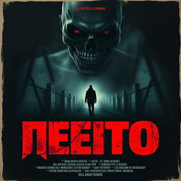 A movie poster for a film titled 'Слипшиеся собаки' designed in the style of the real movie poster for 'Нечто'