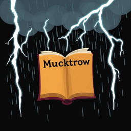 Create a 2D illustration of a book titled 'Muicktrow' on a black background