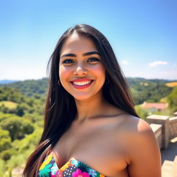 Create an image of a beautiful 20-year-old Latina woman