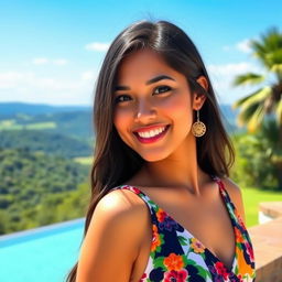 Create an image of a beautiful 20-year-old Latina woman