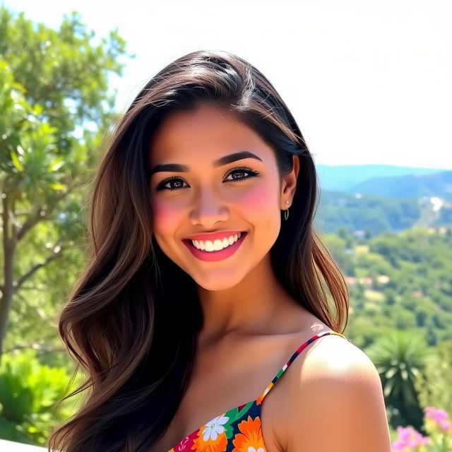 Create an image of a beautiful 20-year-old Latina woman