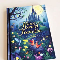 A beautifully illustrated book cover featuring an enchanted forest with magical creatures, glowing plants, and a mysterious castle in the background