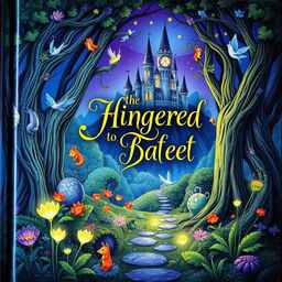 A beautifully illustrated book cover featuring an enchanted forest with magical creatures, glowing plants, and a mysterious castle in the background