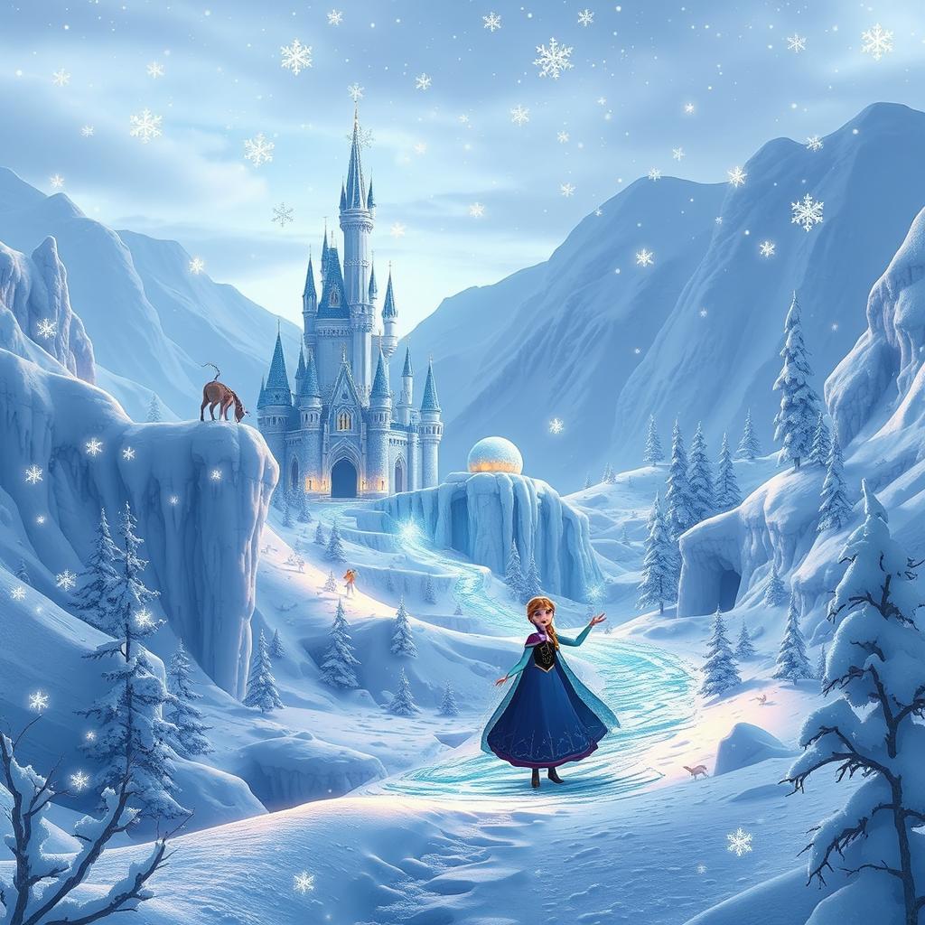 A magical winter scene inspired by the movie Frozen